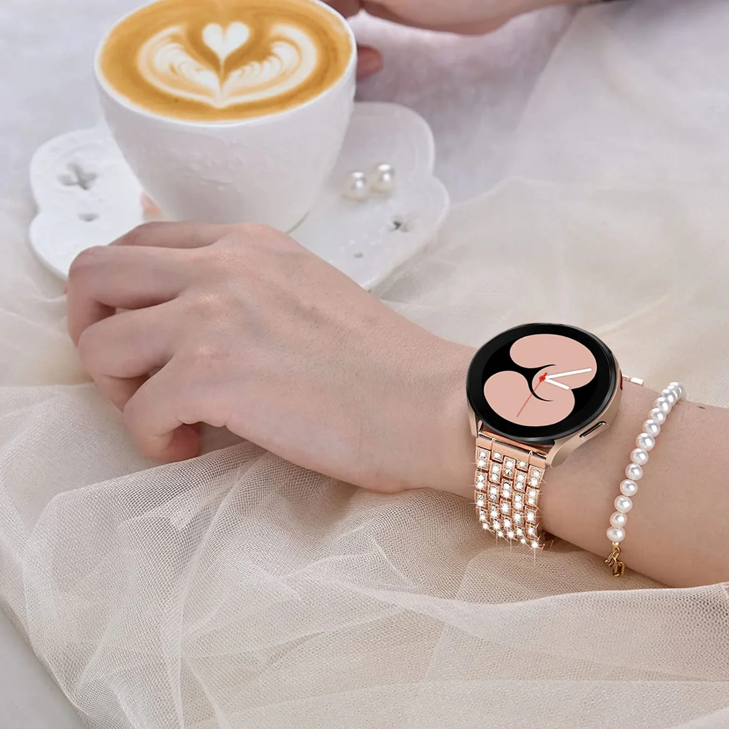 Titan Smartwatch Accessories - الفرقة الماسية لساعة سامسونج غالاكسي ،